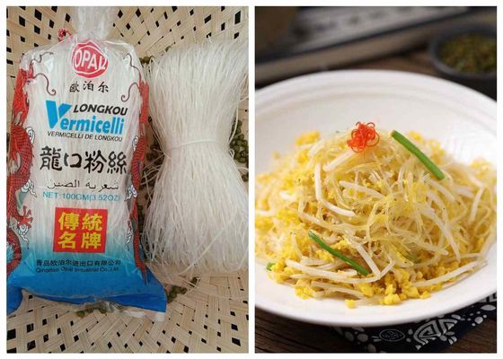 Noodle en verre à base de haricots à menton séchés transparents importés de Chine